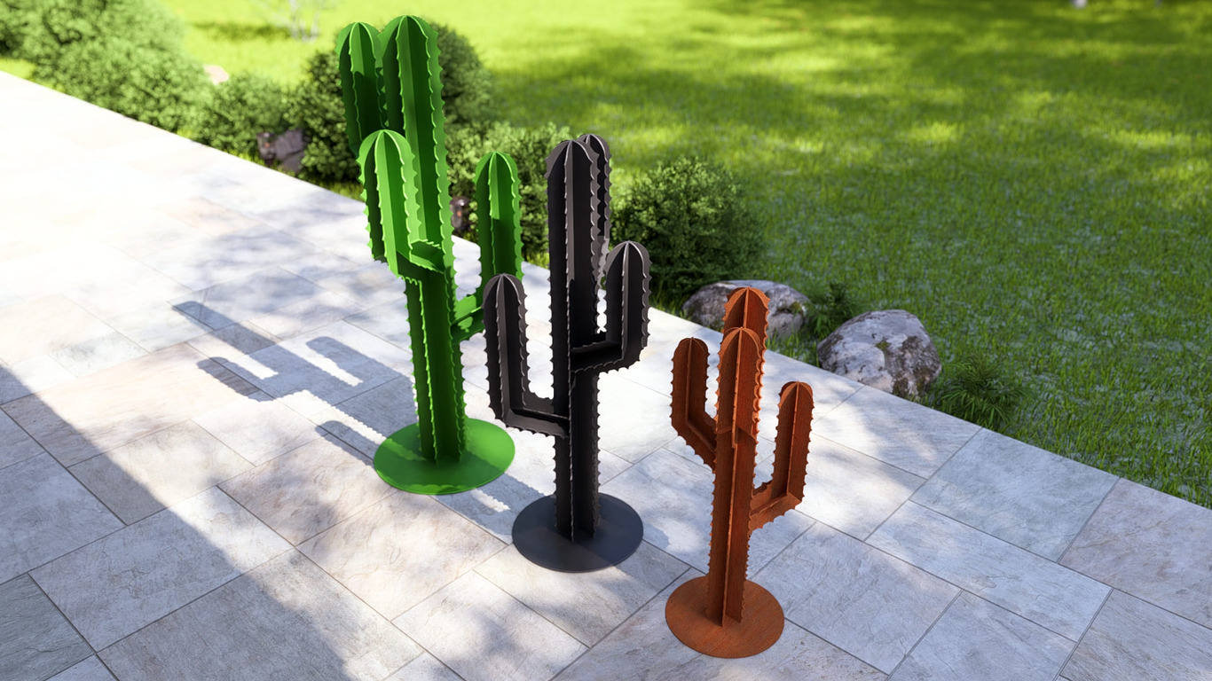 Cactus Garden Decor V2 (Three Sizes). DXF, SVG files for plasma, laser cutting. Home Backyard Decoration. Metal Yard Art. Фото 6