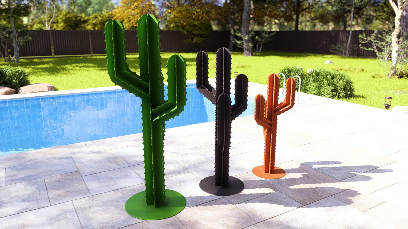 Cactus Garden Decor V2 (Three Sizes). DXF, SVG files for plasma, laser cutting. Home Backyard Decoration. Metal Yard Art. Фото 9