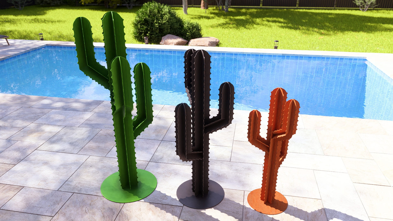 Cactus Garden Decor V2 (Three Sizes). DXF, SVG files for plasma, laser cutting. Home Backyard Decoration. Metal Yard Art. Фото 10