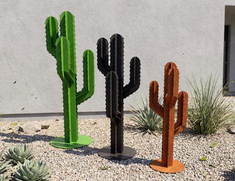 Cactus Garden Decor V2 (Three Sizes). DXF, SVG files for plasma, laser cutting. Home Backyard Decoration. Metal Yard Art