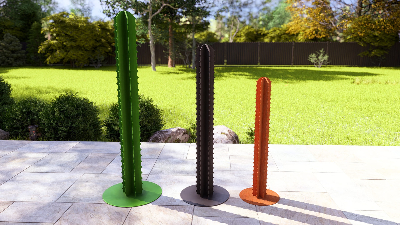 Cactus Garden Decor V3 (Three Sizes). DXF, SVG files for plasma, laser cutting. Home Backyard Decoration. Metal Yard Art. Фото 3