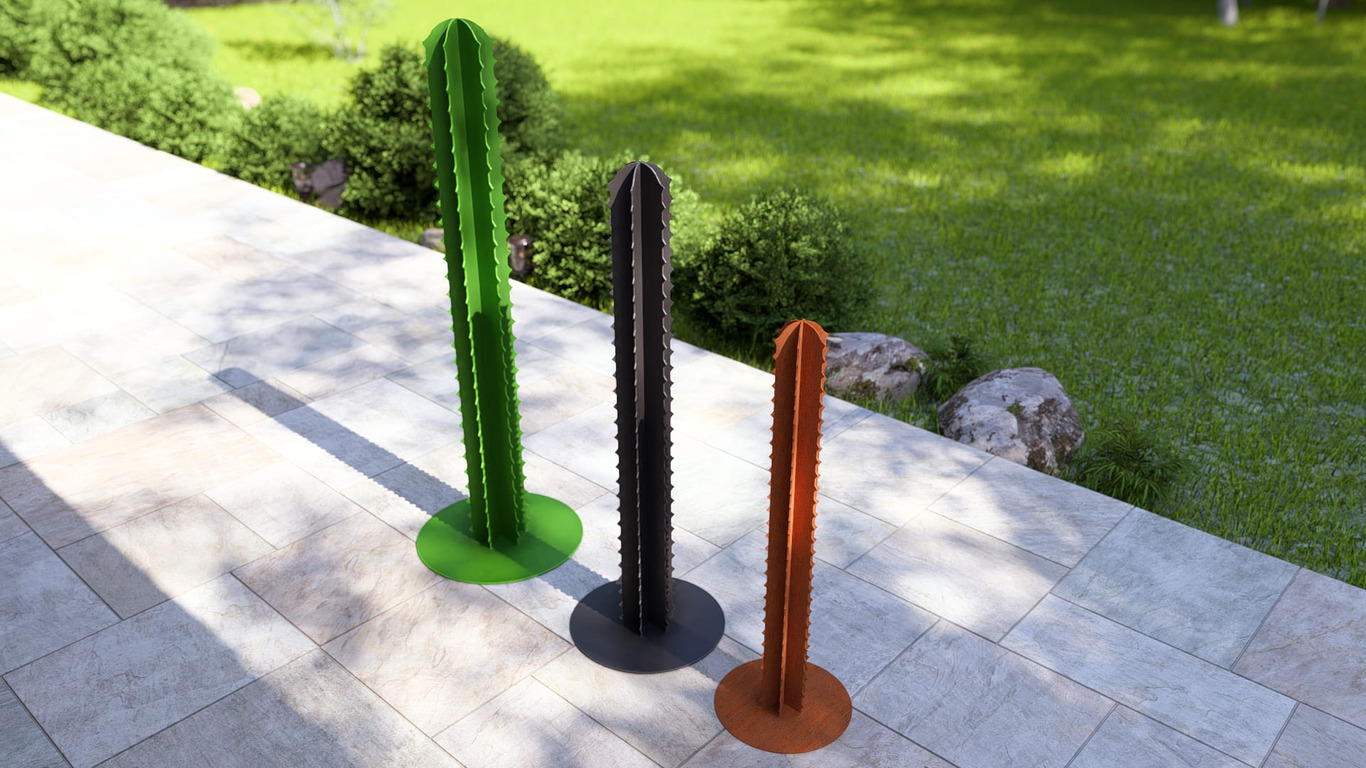 Cactus Garden Decor V3 (Three Sizes). DXF, SVG files for plasma, laser cutting. Home Backyard Decoration. Metal Yard Art. Фото 5