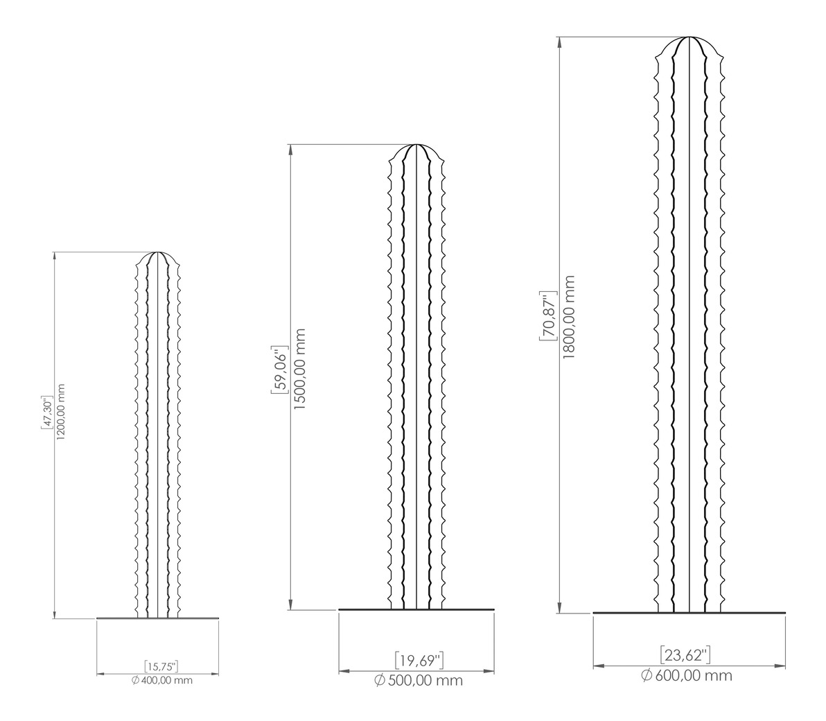 Cactus Garden Decor V3 (Three Sizes). DXF, SVG files for plasma, laser cutting. Home Backyard Decoration. Metal Yard Art. Фото 11