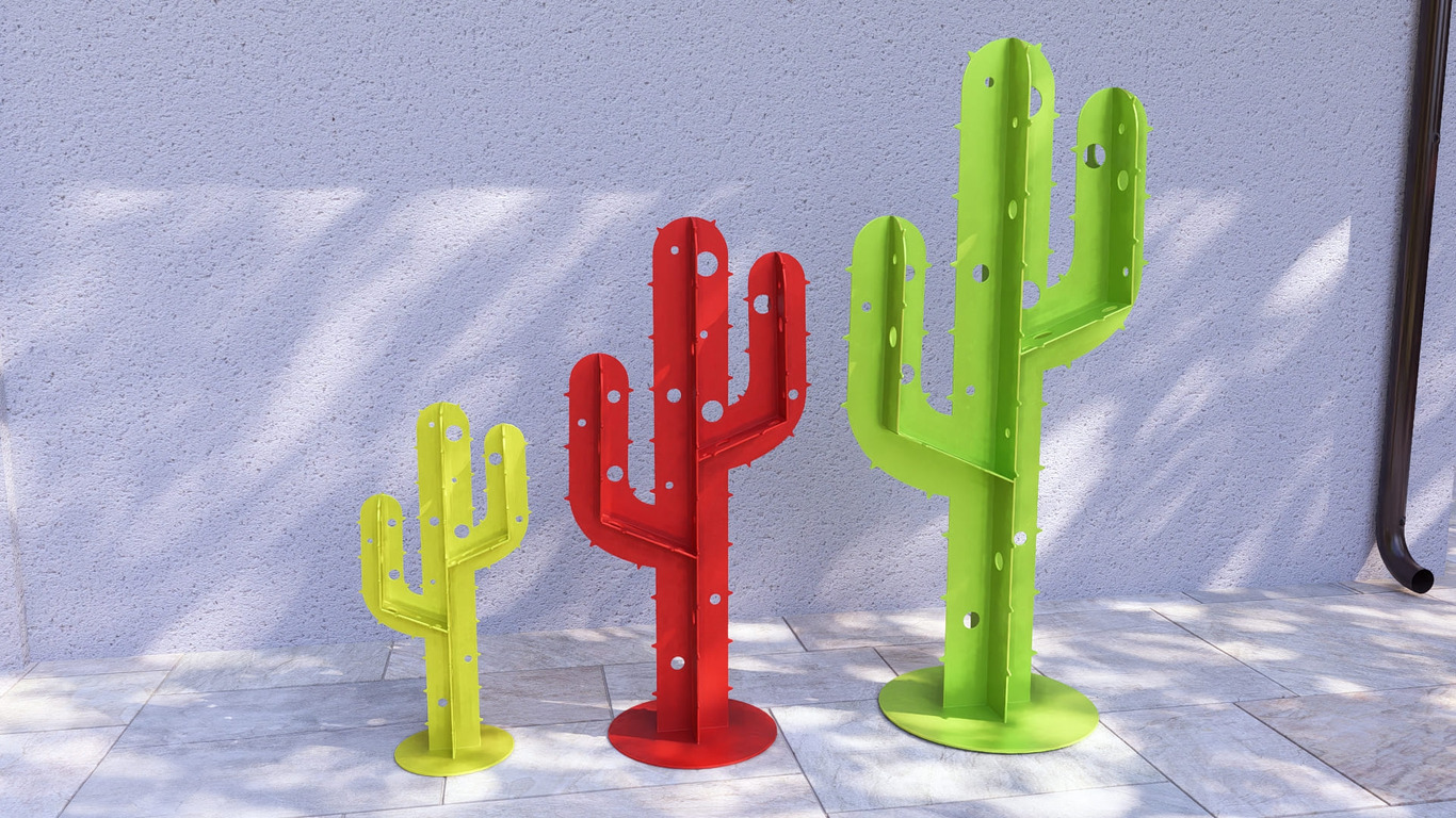 Cactus Garden Decor V4 (Three Sizes). DXF, SVG files for plasma, laser cutting. Home Backyard Decoration. Metal Yard Art. Фото 5