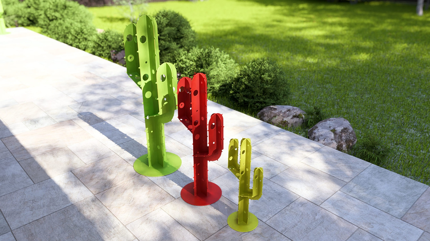 Cactus Garden Decor V4 (Three Sizes). DXF, SVG files for plasma, laser cutting. Home Backyard Decoration. Metal Yard Art. Фото 8