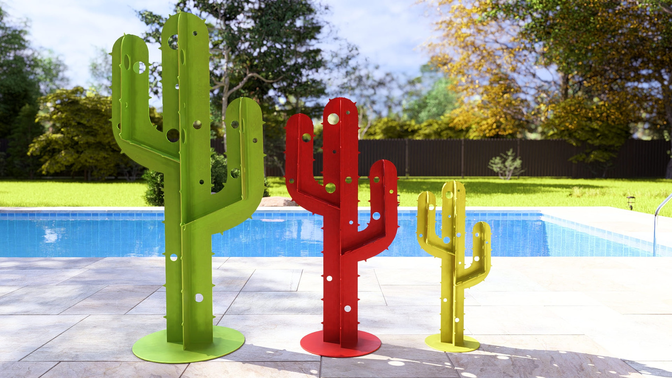 Cactus Garden Decor V4 (Three Sizes). DXF, SVG files for plasma, laser cutting. Home Backyard Decoration. Metal Yard Art. Фото 9