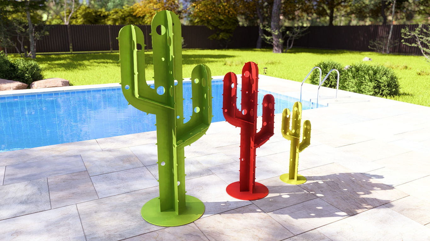 Cactus Garden Decor V4 (Three Sizes). DXF, SVG files for plasma, laser cutting. Home Backyard Decoration. Metal Yard Art. Фото 11