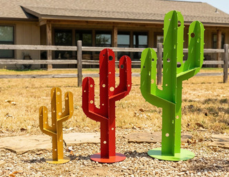Cactus Garden Decor V4 (Three Sizes). DXF, SVG files for plasma, laser cutting. Home Backyard Decoration. Metal Yard Art