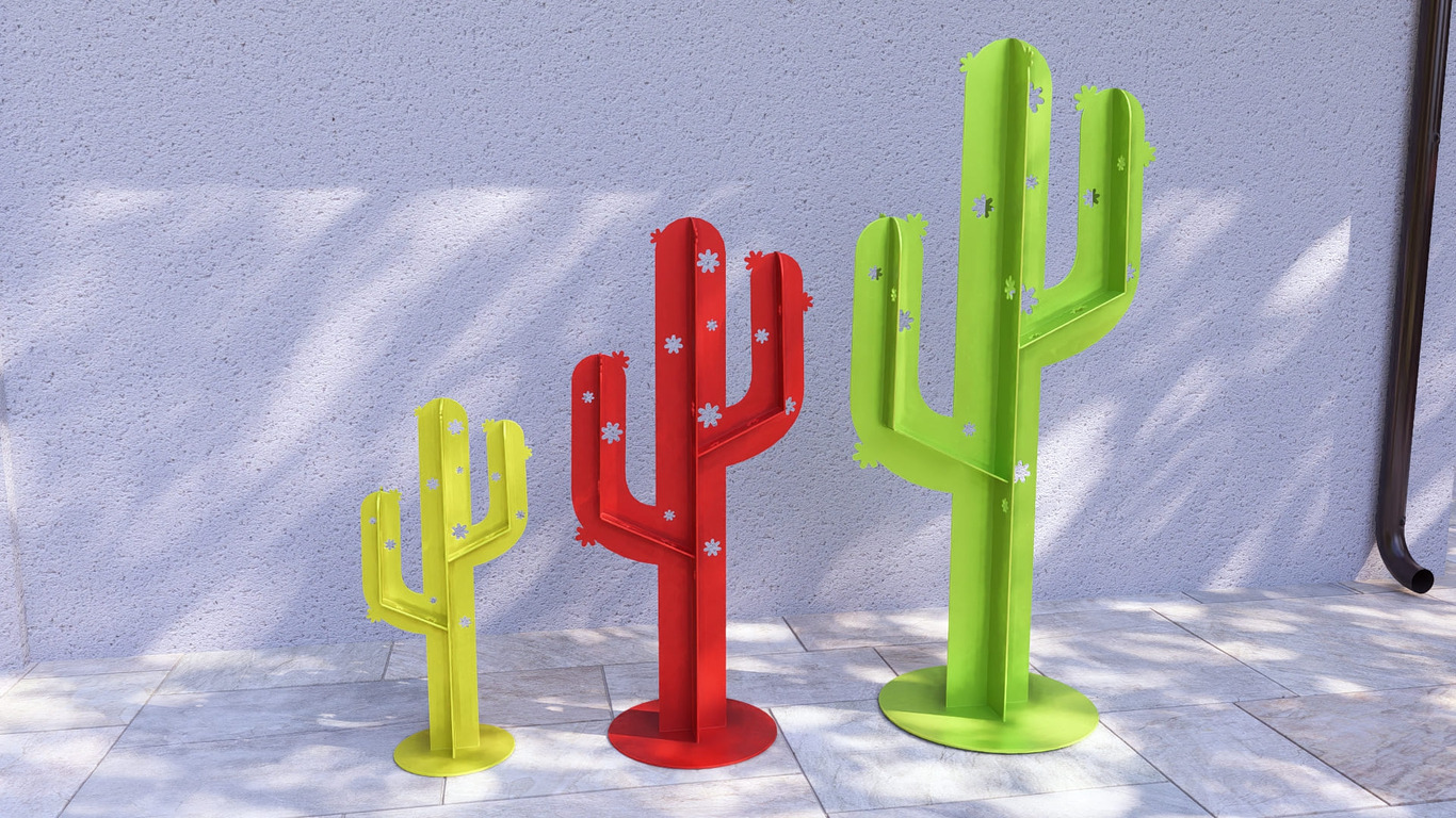 Cactus Garden Decor V5 (Three Sizes). DXF, SVG files for plasma, laser cutting. Home Backyard Decoration. Metal Yard Art. Фото 4