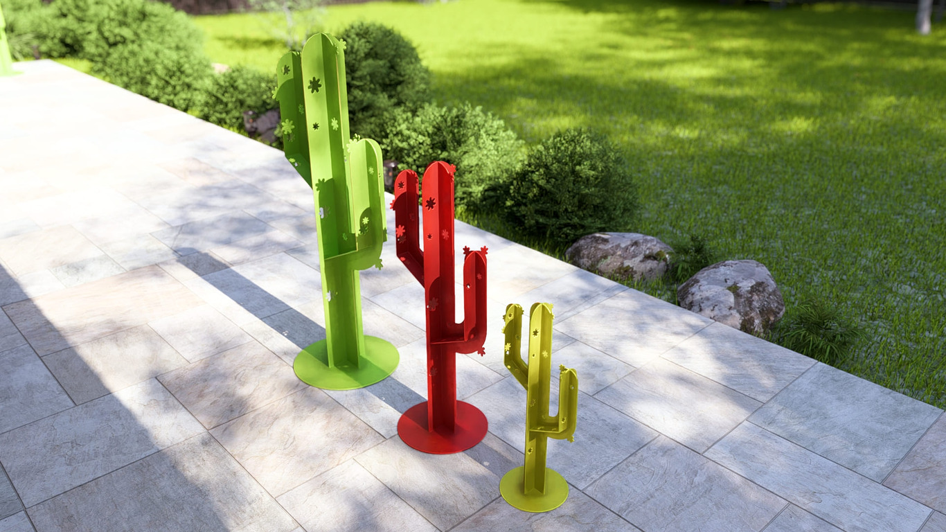 Cactus Garden Decor V5 (Three Sizes). DXF, SVG files for plasma, laser cutting. Home Backyard Decoration. Metal Yard Art. Фото 7