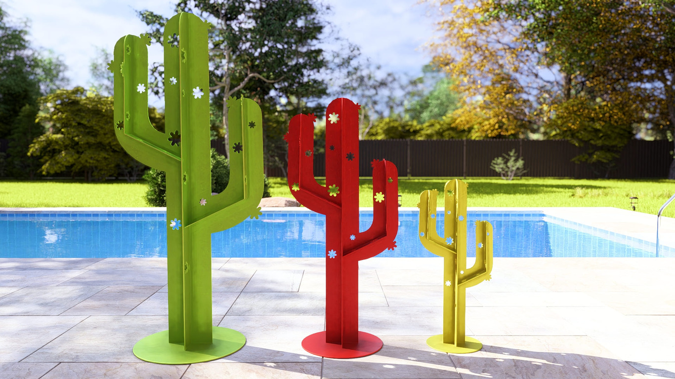 Cactus Garden Decor V5 (Three Sizes). DXF, SVG files for plasma, laser cutting. Home Backyard Decoration. Metal Yard Art. Фото 8