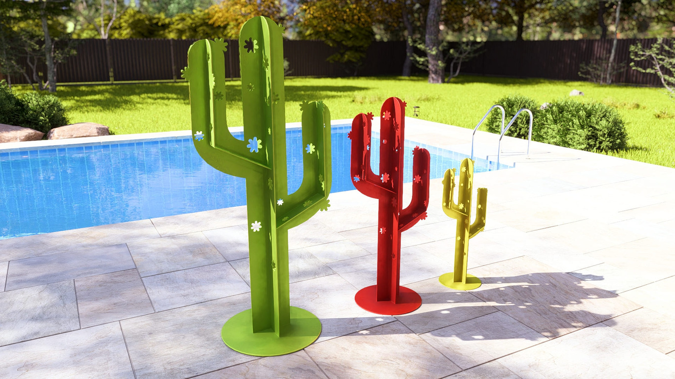 Cactus Garden Decor V5 (Three Sizes). DXF, SVG files for plasma, laser cutting. Home Backyard Decoration. Metal Yard Art. Фото 10