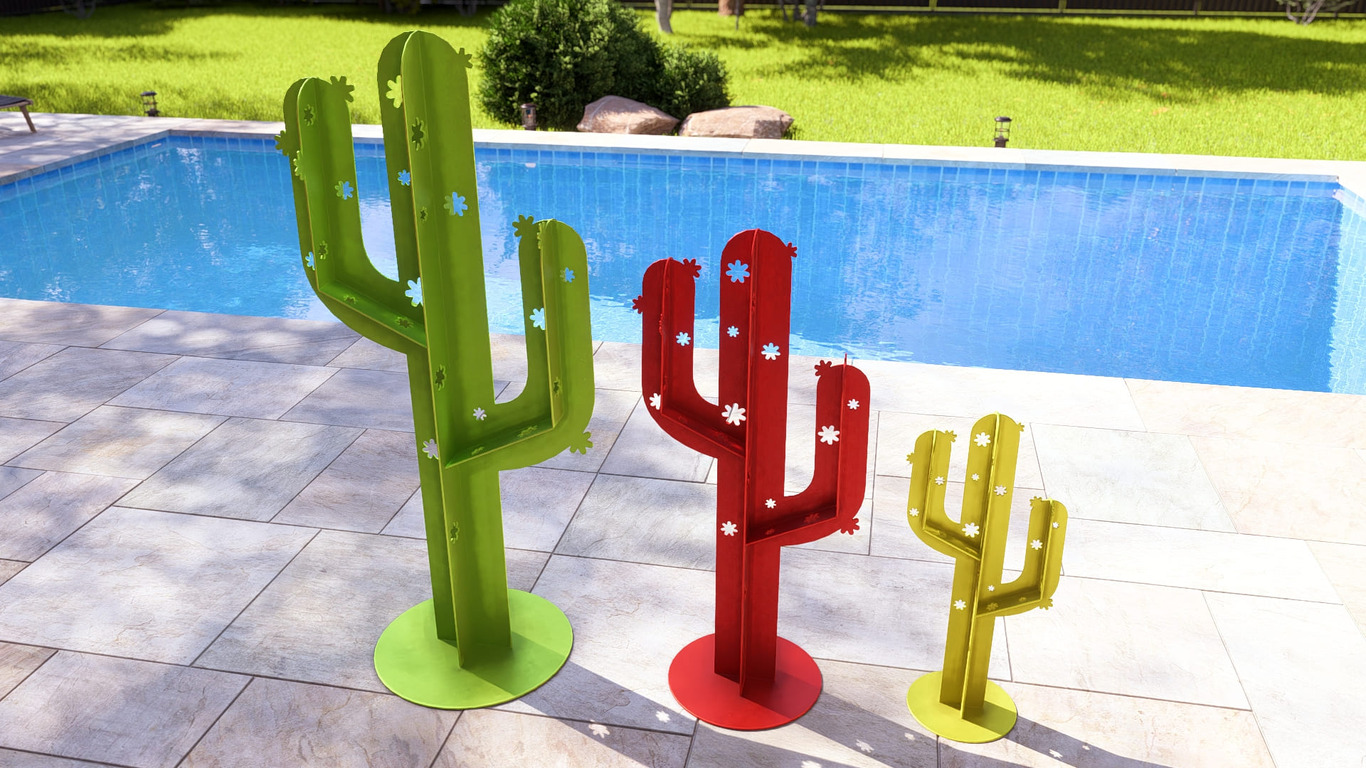 Cactus Garden Decor V5 (Three Sizes). DXF, SVG files for plasma, laser cutting. Home Backyard Decoration. Metal Yard Art. Фото 11