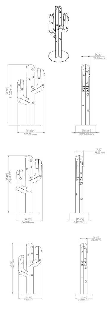 Cactus Garden Decor V5 (Three Sizes). DXF, SVG files for plasma, laser cutting. Home Backyard Decoration. Metal Yard Art. Фото 13