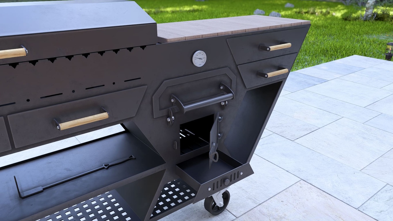 Bucătărie de Vară Multifuncțională. Fișiere DXF, SVG pentru tăiere cu plasmă și laser. Grătar Complet. 3-în-1: Zonă de Grill + Cuptor pizza + Sobă pentru Ceaun. Фото 19