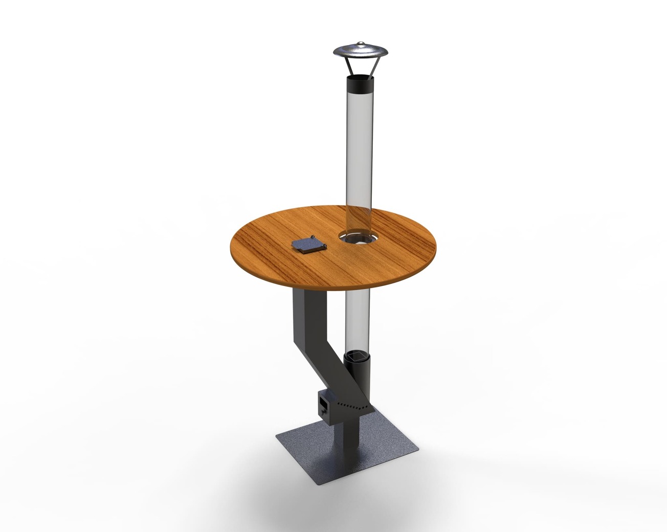 Wood Pellet Patio Heater with Tabletop. DXF files for laser, plasma cutting. Glass Tube Rocket Stove for Outdoor. Фото 11
