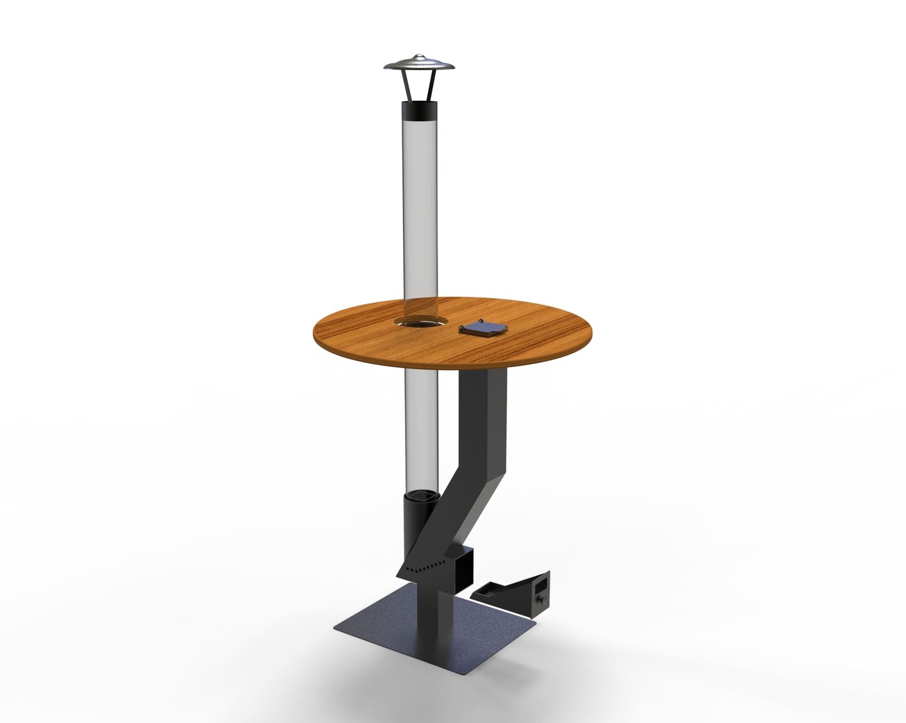 Wood Pellet Patio Heater with Tabletop. DXF files for laser, plasma cutting. Glass Tube Rocket Stove for Outdoor. Фото 12
