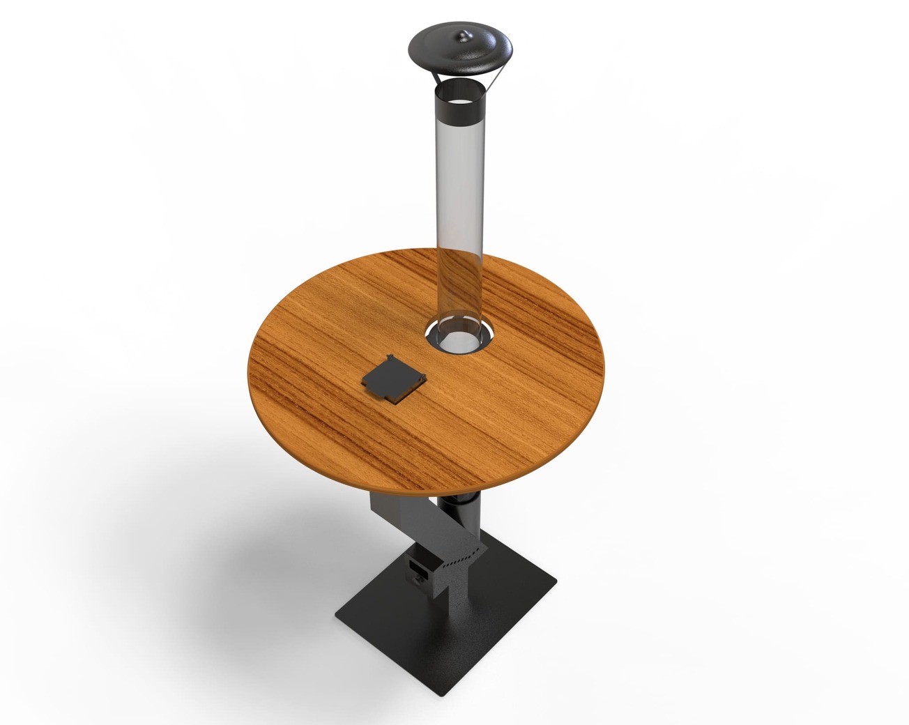 Wood Pellet Patio Heater with Tabletop. DXF files for laser, plasma cutting. Glass Tube Rocket Stove for Outdoor. Фото 15