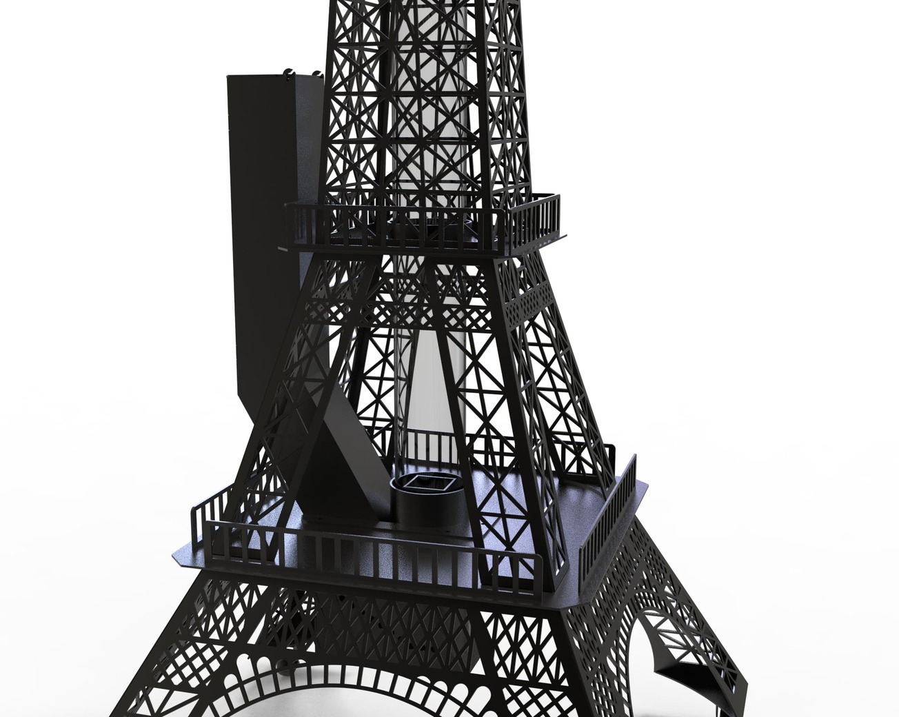 Eiffel Tower Outdoor Pellet Torch. DXF files for laser, plasma cutting. Patio Heater with Glass Tube Flame. Фото 12