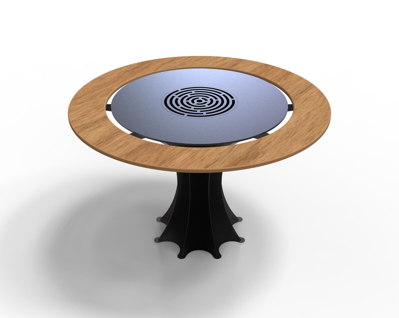 Round Fire Pit Grill on Leg with Tabletop. DXF files for plasma, laser cutting. Plancha BBQ. Фото 5
