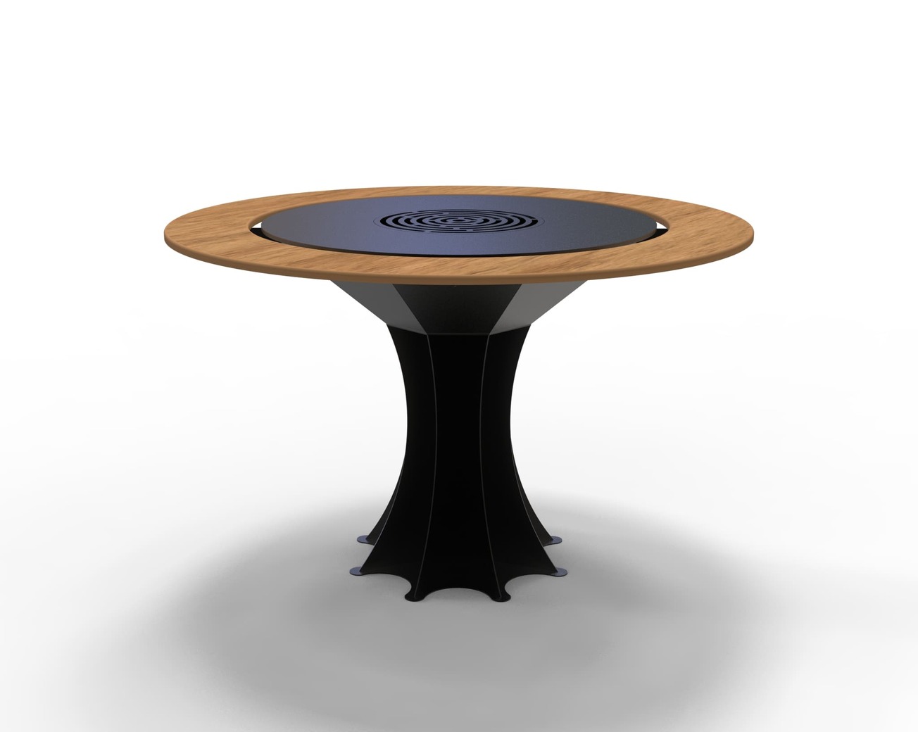 Round Fire Pit Grill on Leg with Tabletop. DXF files for plasma, laser cutting. Plancha BBQ. Фото 6