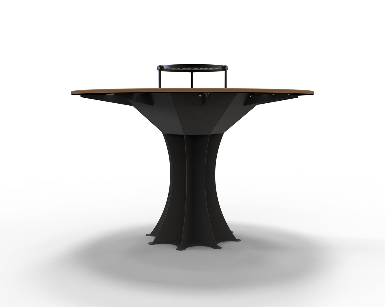 Round Fire Pit Grill on Leg with Tabletop. DXF files for plasma, laser cutting. Plancha BBQ. Фото 8