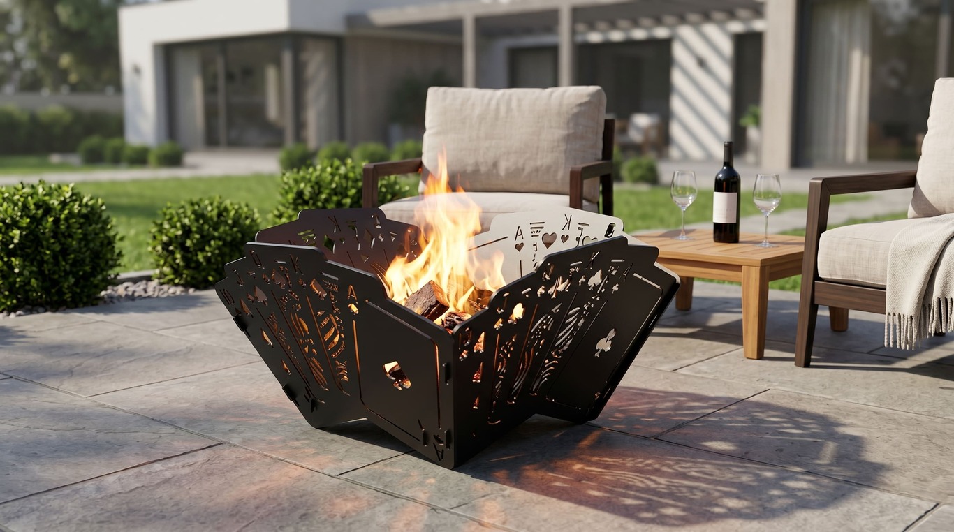Royal Flush Fire Pit (2 Types). DXF files for laser, plasma cutting. Фото 3