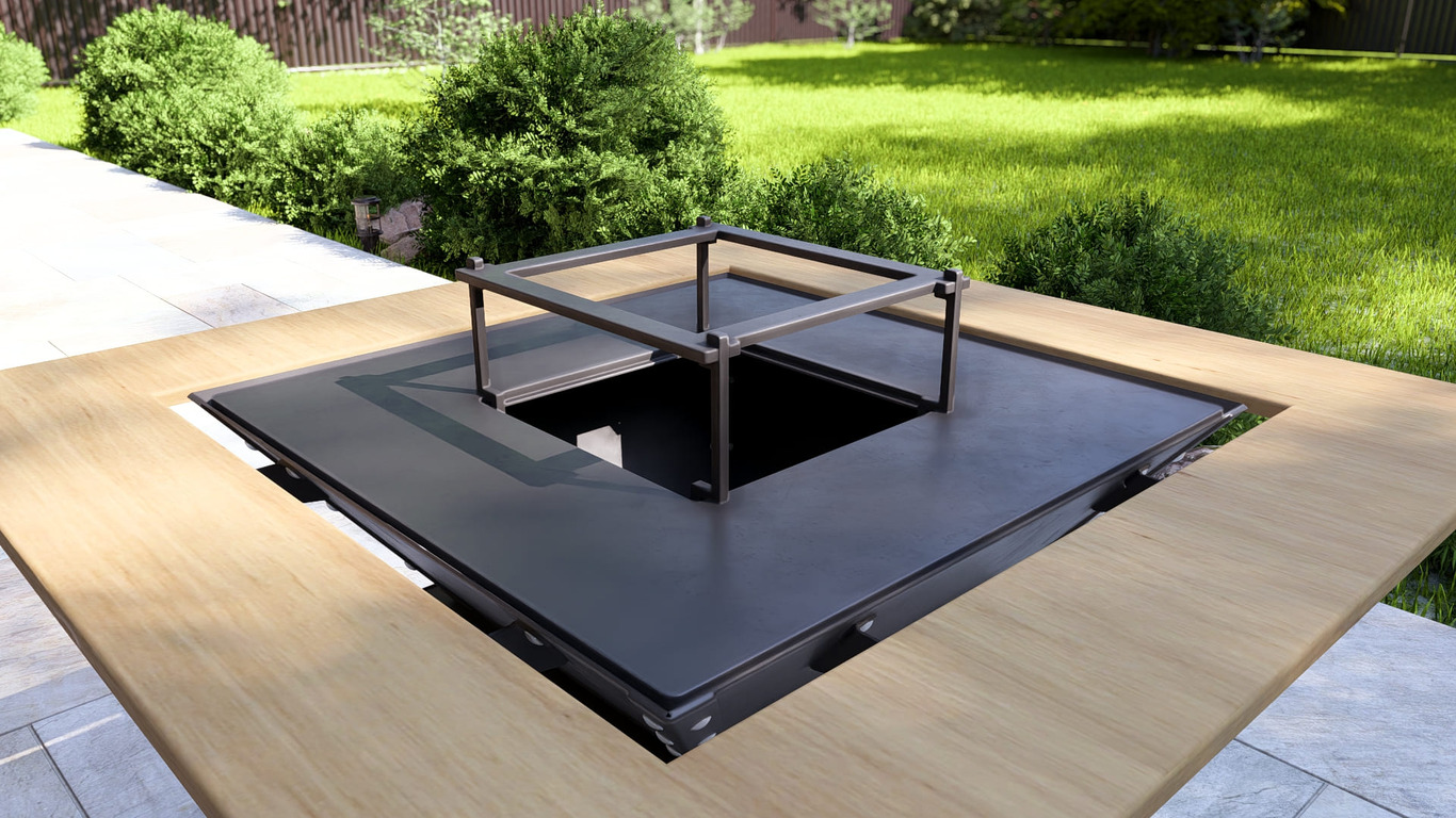 Collapsible 31-Inch Square BBQ Grill with Wooden Tabletop. DXF, SVG files for plasma, laser cutting. Plancha BBQ. Фото 15