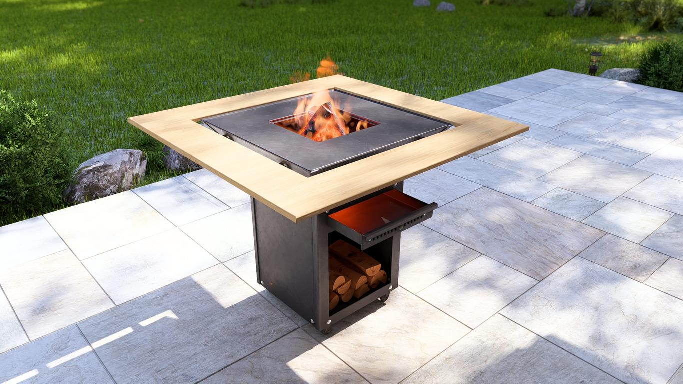 Collapsible 31-Inch Square BBQ Grill with Wooden Tabletop. DXF, SVG files for plasma, laser cutting. Plancha BBQ. Фото 4