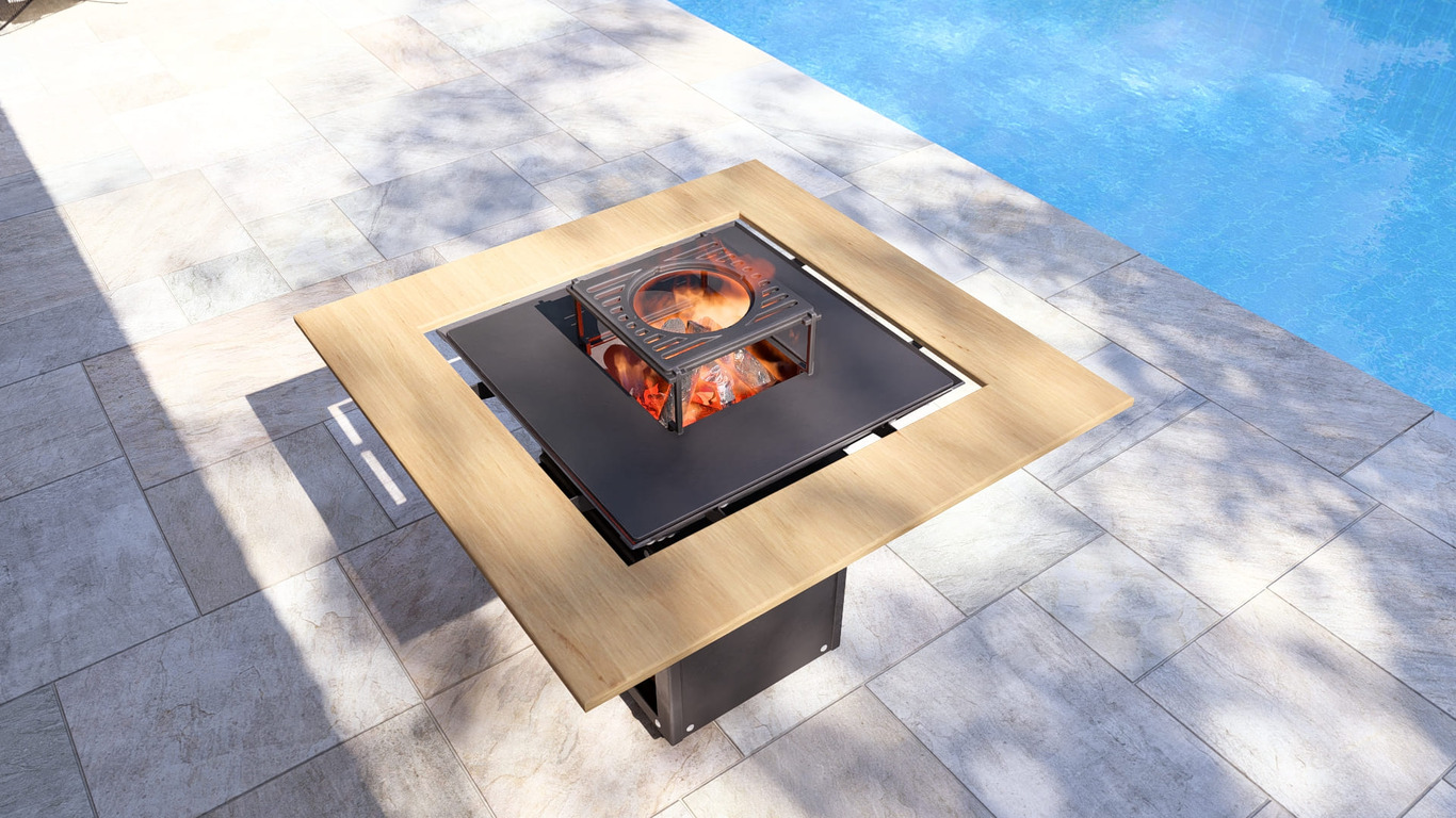Collapsible 31-Inch Square BBQ Grill with Wooden Tabletop. DXF, SVG files for plasma, laser cutting. Plancha BBQ. Фото 5