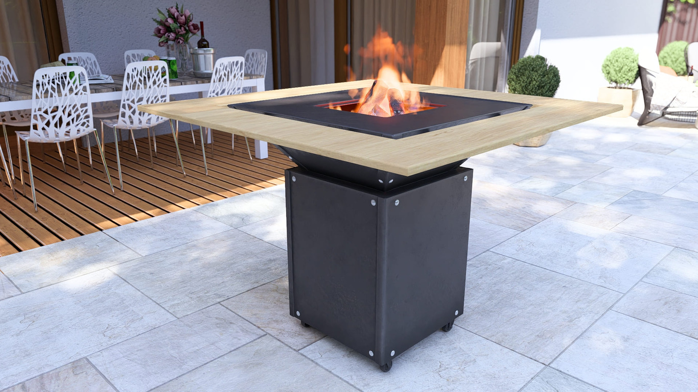 Collapsible 31-Inch Square BBQ Grill with Wooden Tabletop. DXF, SVG files for plasma, laser cutting. Plancha BBQ. Фото 6