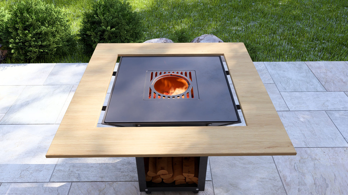 Collapsible 31-Inch Square BBQ Grill with Wooden Tabletop. DXF, SVG files for plasma, laser cutting. Plancha BBQ. Фото 7