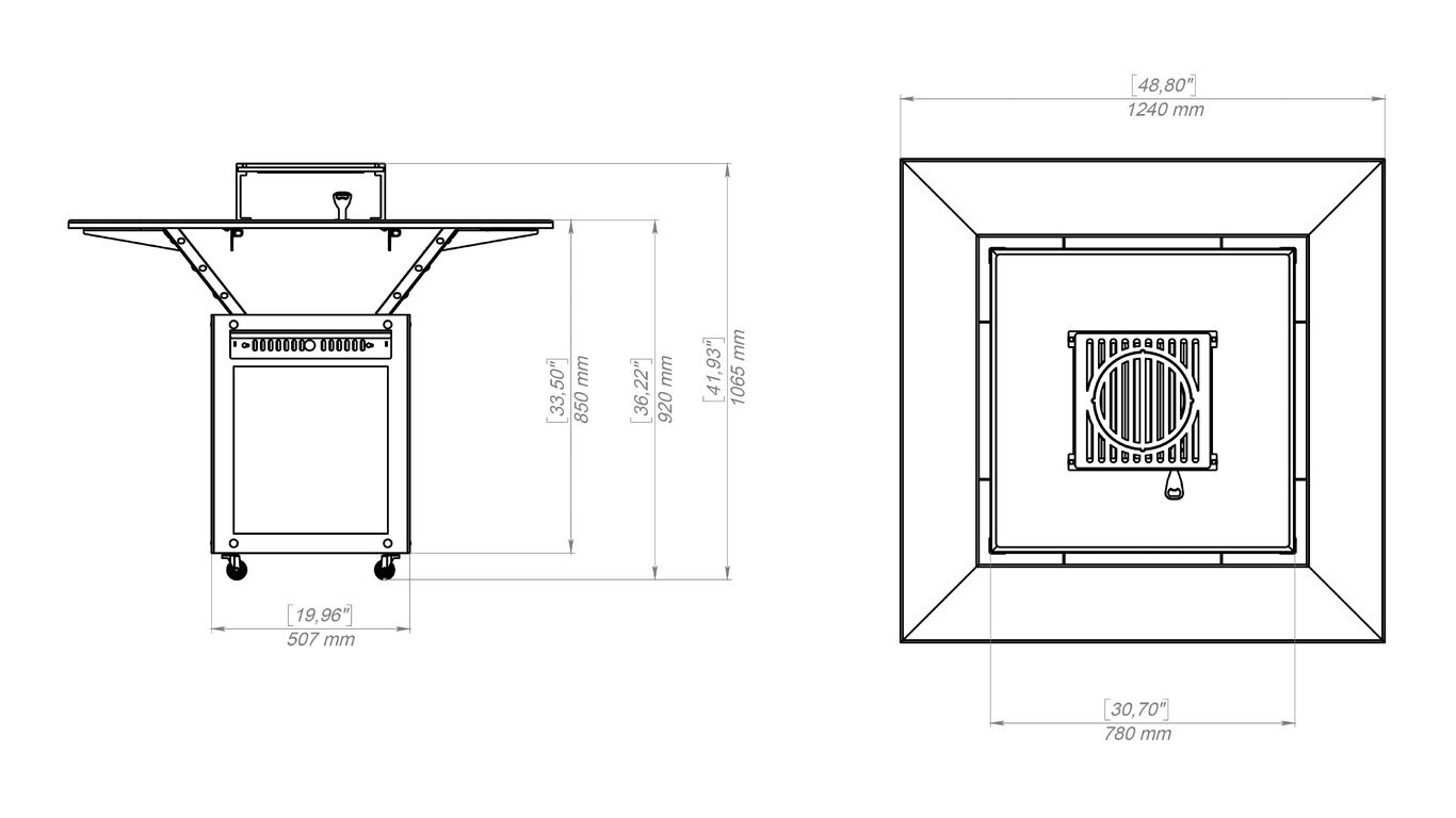 Collapsible 31-Inch Square BBQ Grill with Wooden Tabletop. DXF, SVG files for plasma, laser cutting. Plancha BBQ. Фото 17