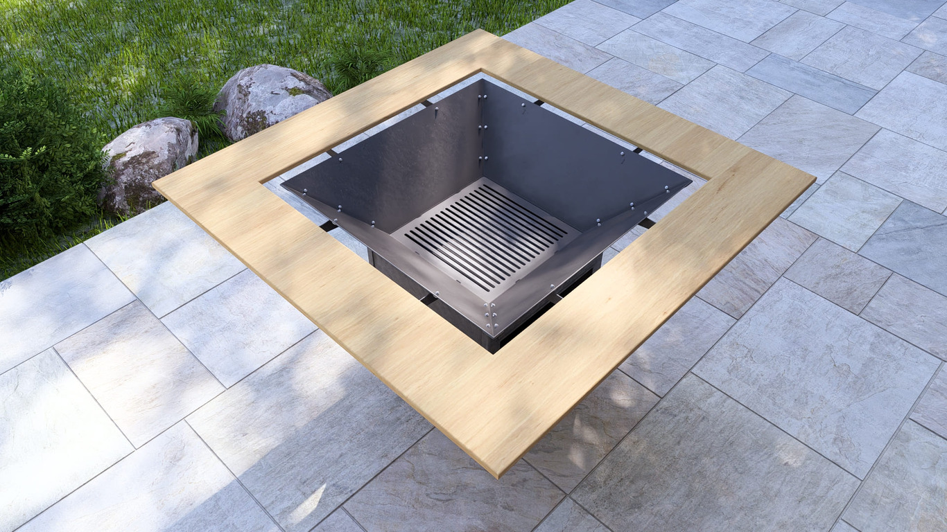Collapsible 39-Inch Square BBQ Grill with Wooden Tabletop. DXF, SVG files for plasma, laser cutting. Plancha BBQ. Фото 10