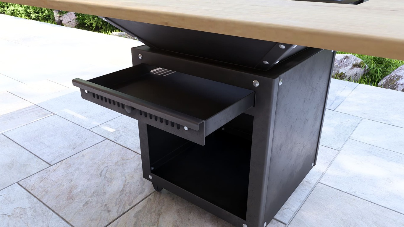 Collapsible 39-Inch Square BBQ Grill with Wooden Tabletop. DXF, SVG files for plasma, laser cutting. Plancha BBQ. Фото 12