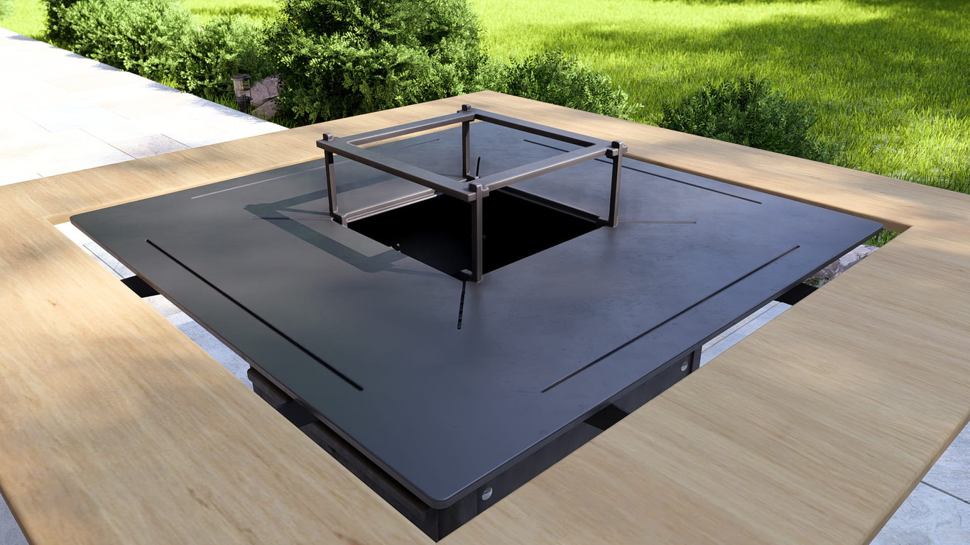 Collapsible 39-Inch Square BBQ Grill with Wooden Tabletop. DXF, SVG files for plasma, laser cutting. Plancha BBQ. Фото 14