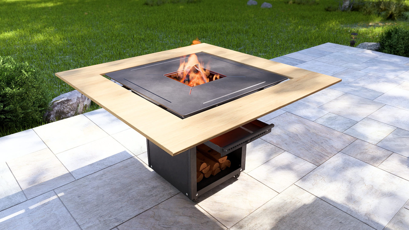 Collapsible 39-Inch Square BBQ Grill with Wooden Tabletop. DXF, SVG files for plasma, laser cutting. Plancha BBQ. Фото 4