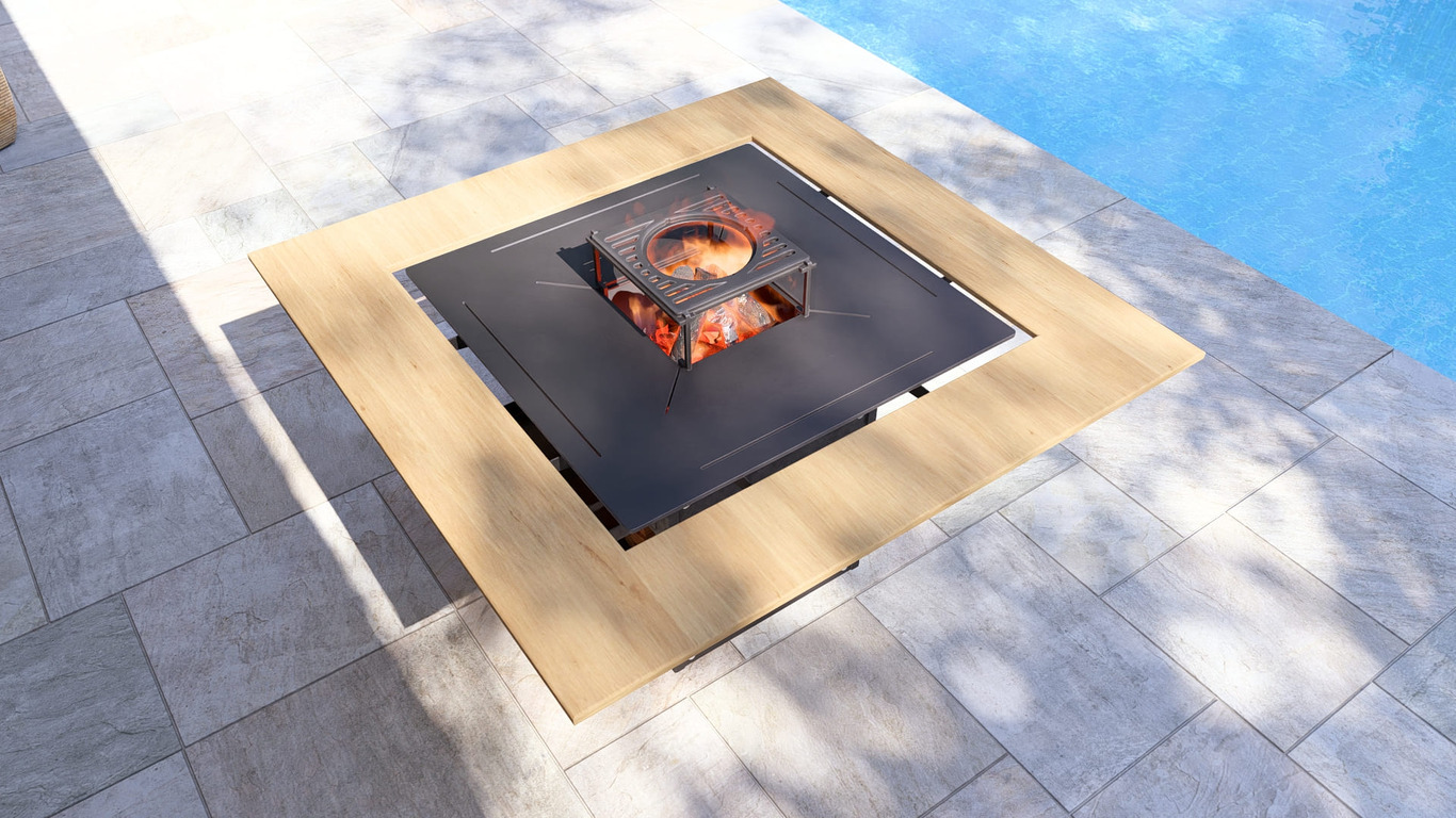 Collapsible 39-Inch Square BBQ Grill with Wooden Tabletop. DXF, SVG files for plasma, laser cutting. Plancha BBQ. Фото 5