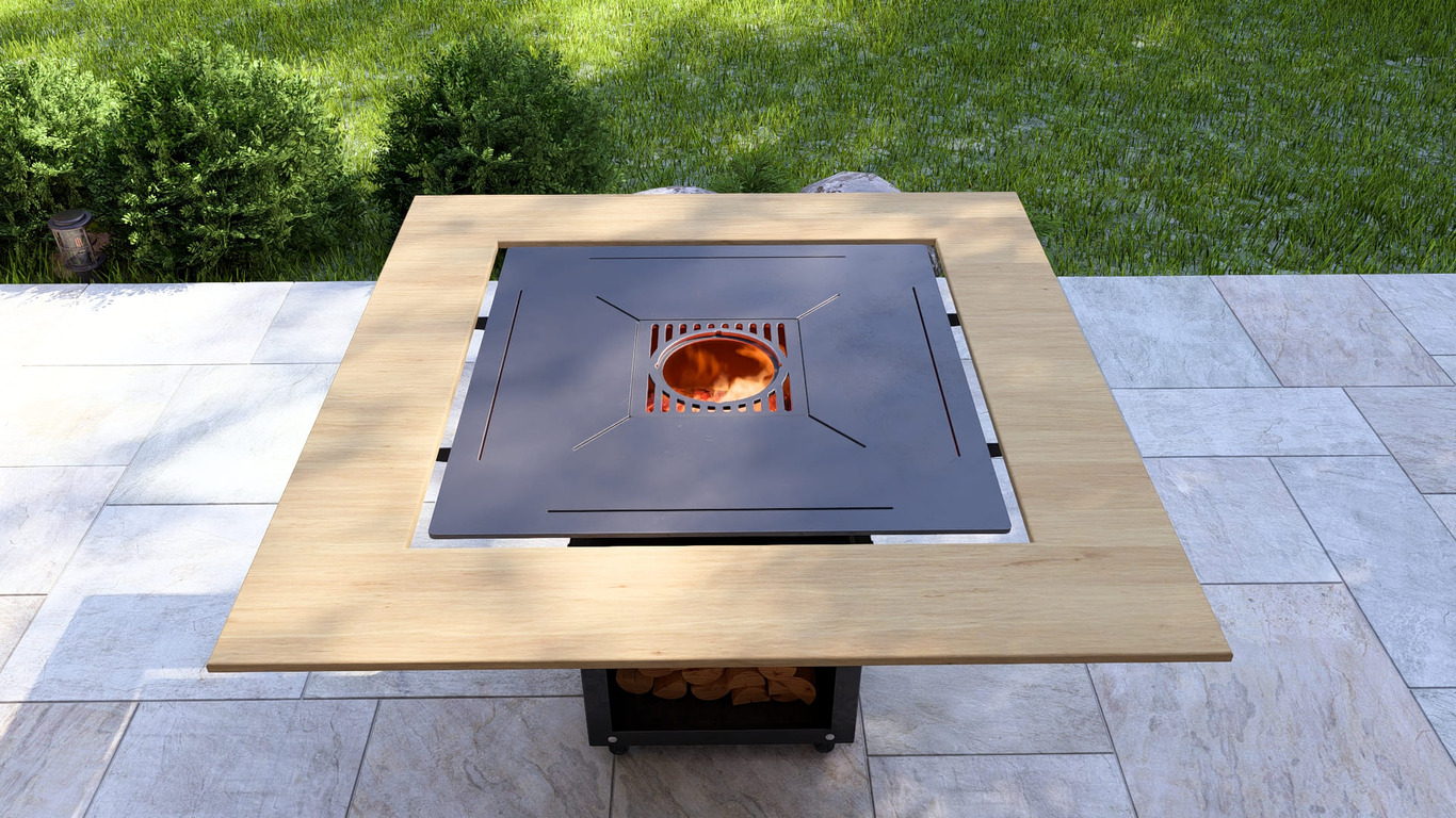 Collapsible 39-Inch Square BBQ Grill with Wooden Tabletop. DXF, SVG files for plasma, laser cutting. Plancha BBQ. Фото 6
