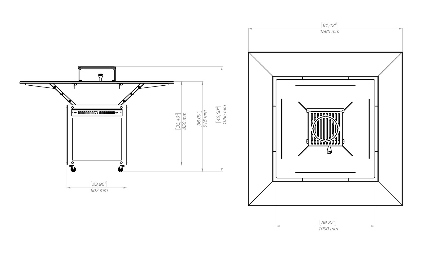 Collapsible 39-Inch Square BBQ Grill with Wooden Tabletop. DXF, SVG files for plasma, laser cutting. Plancha BBQ. Фото 17
