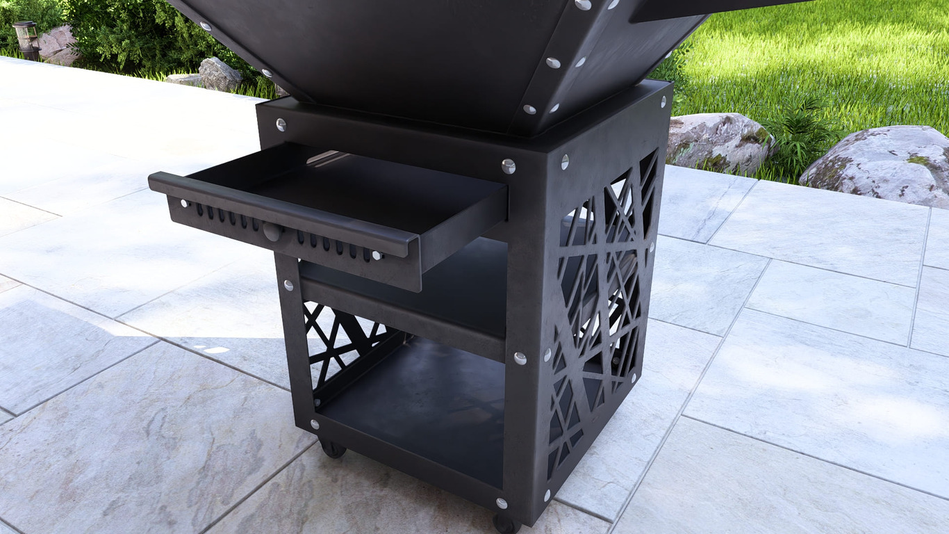 Collapsible 31-Inch Square BBQ Grill V2 with Wooden Tabletop. DXF, SVG files for plasma, laser cutting. Plancha BBQ. Фото 13