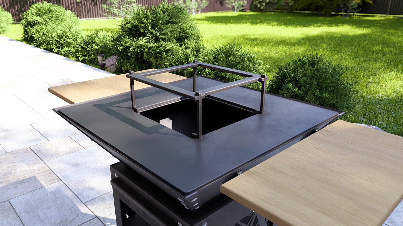 Collapsible 31-Inch Square BBQ Grill V2 with Wooden Tabletop. DXF, SVG files for plasma, laser cutting. Plancha BBQ. Фото 15