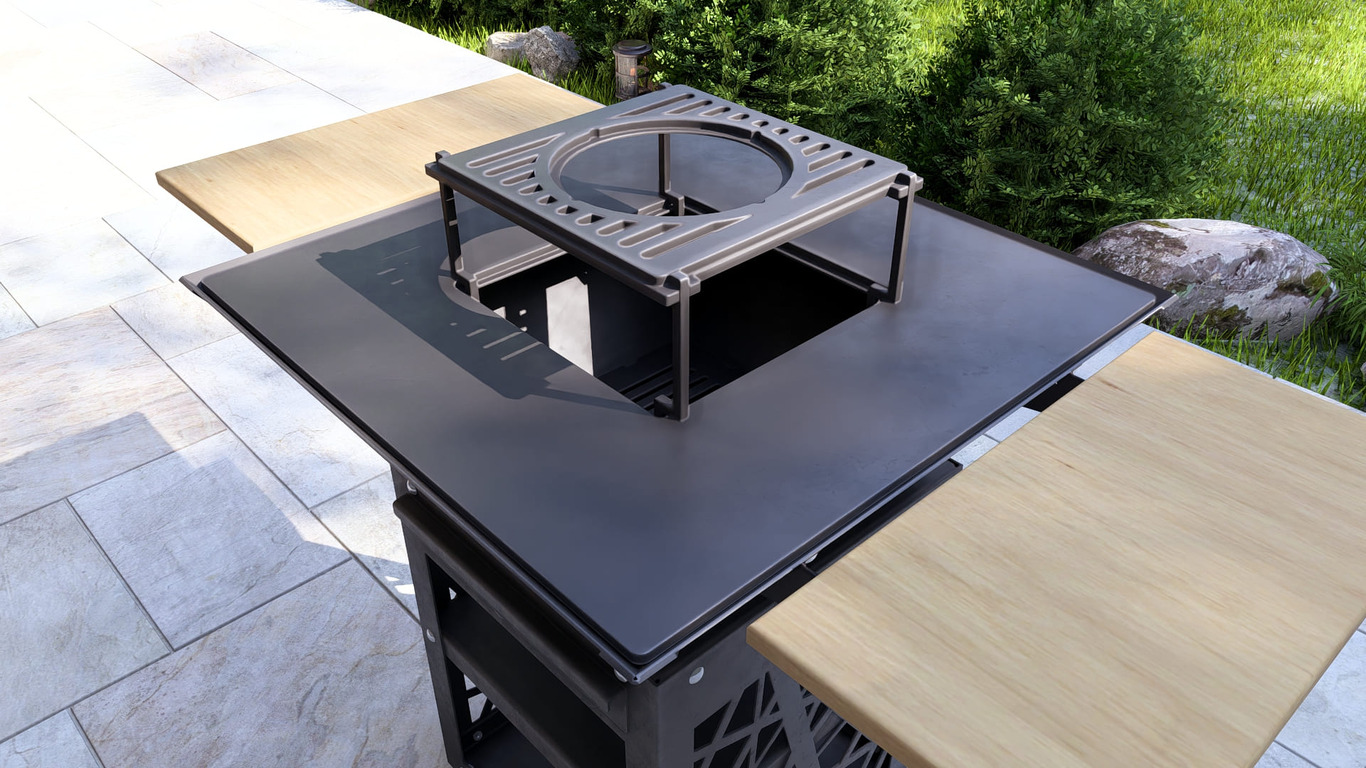 Collapsible 31-Inch Square BBQ Grill V2 with Wooden Tabletop. DXF, SVG files for plasma, laser cutting. Plancha BBQ. Фото 16