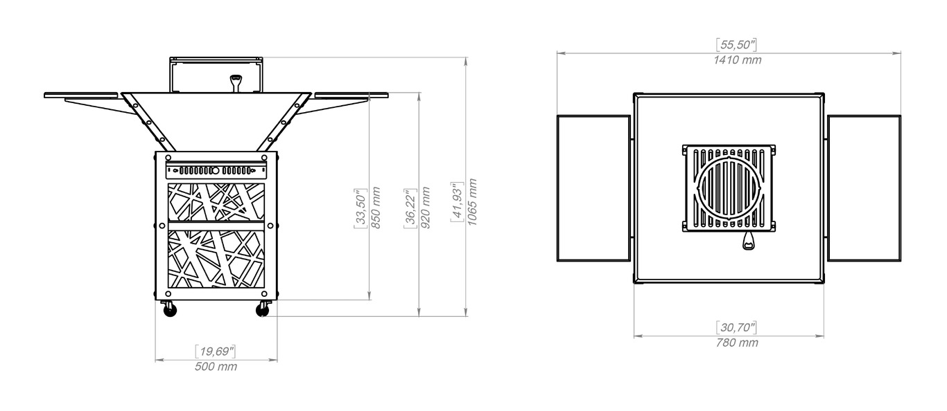 Collapsible 31-Inch Square BBQ Grill V2 with Wooden Tabletop. DXF, SVG files for plasma, laser cutting. Plancha BBQ. Фото 18