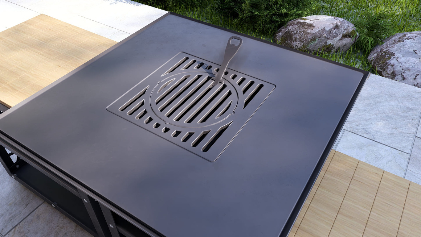 Barbecue carré pliable 780 mm avec deux tables. Fichiers DXF, SVG pour découpe plasma et laser. Plancha BBQ. Фото 20