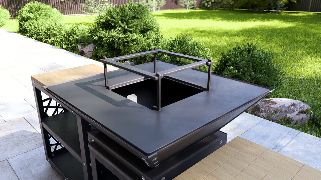 Barbecue carré pliable 780 mm avec deux tables. Fichiers DXF, SVG pour découpe plasma et laser. Plancha BBQ. Фото 19