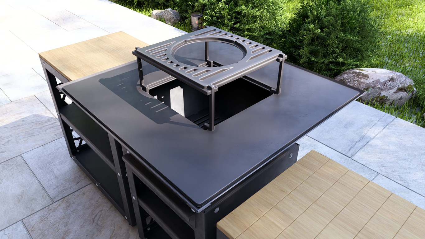Barbecue carré pliable 780 mm avec deux tables. Fichiers DXF, SVG pour découpe plasma et laser. Plancha BBQ. Фото 21