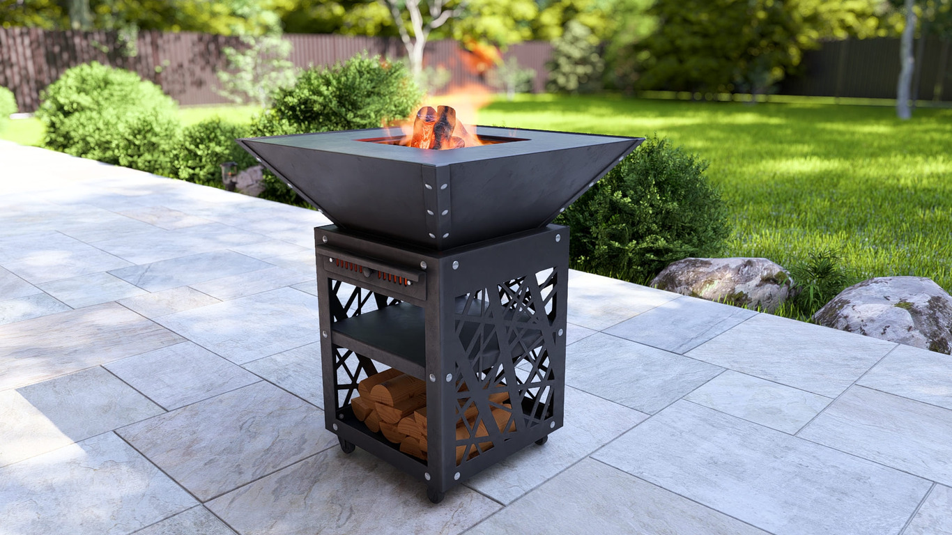 Barbecue carré pliable 780 mm avec deux tables. Fichiers DXF, SVG pour découpe plasma et laser. Plancha BBQ. Фото 11