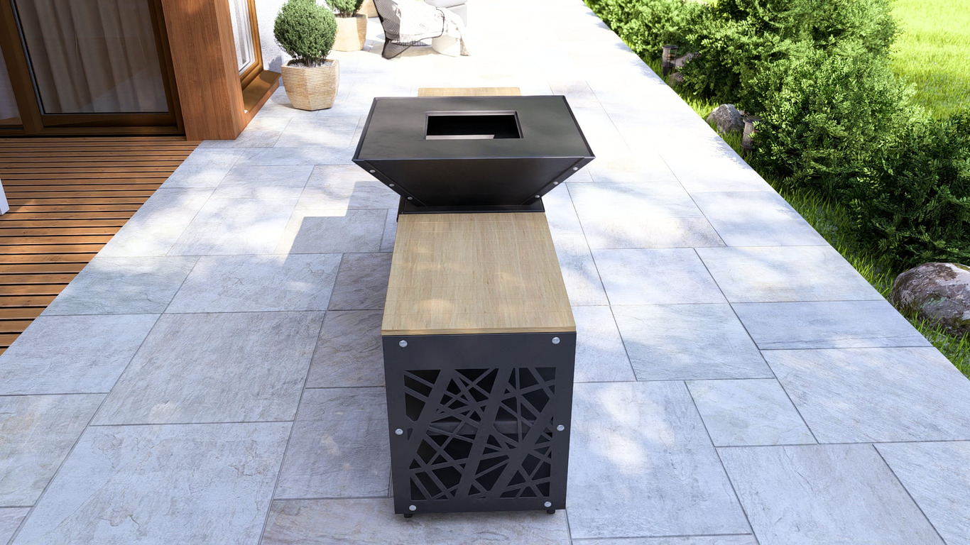 Barbecue carré pliable 780 mm avec deux tables. Fichiers DXF, SVG pour découpe plasma et laser. Plancha BBQ. Фото 16