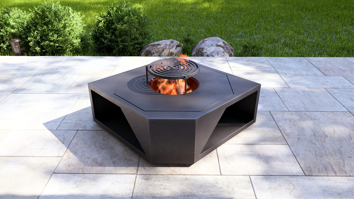 Shield Fire Pit Grill. DXF, SVG files for plasma, laser cutting. Outdoor Barbecue. Фото 3